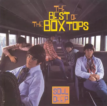 The Box Tops second lineup in 1968 (l to r): (1968), Gary Talley, Alex Chilton, Tom Boggs, Bill Cunningham, and Rick Allen. - RECORD COVER