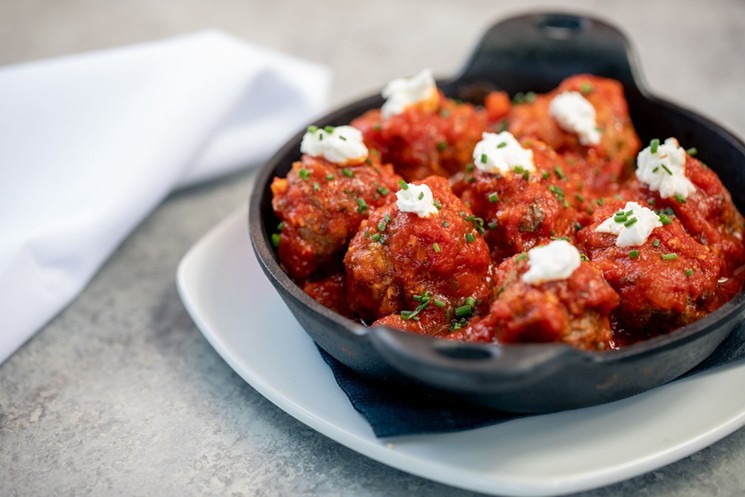 The Meatballs with Goat Cheese is a popular snacky thing. - PHOTO BY BECCA WRIGHT