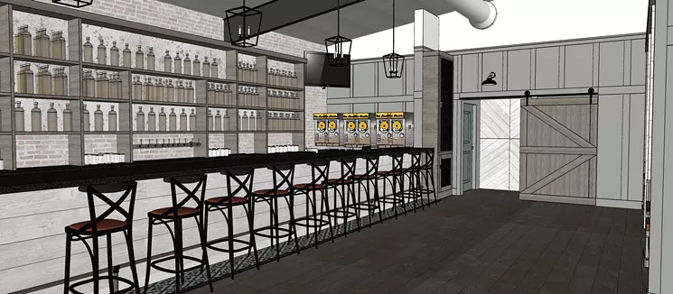Shady Acres will get a new bar and restaurant next summer. - RENDERING BY VIVIANA VELASCO/KROMADIK DESIGN STUDIO