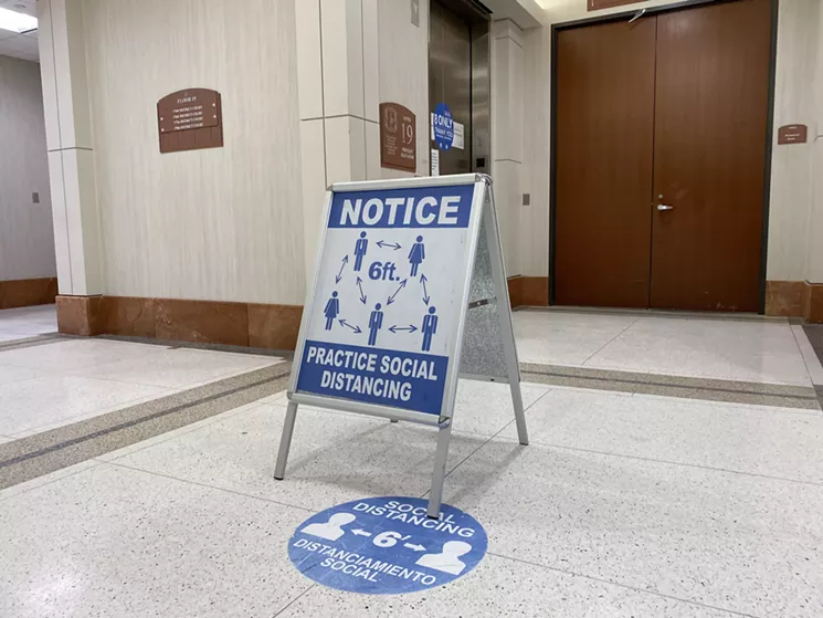 The Delta variant surge led Harris County to limit court capacity to 25 percent, and judges have opted to require masks. - PHOTO BY SCHAEFER EDWARDS