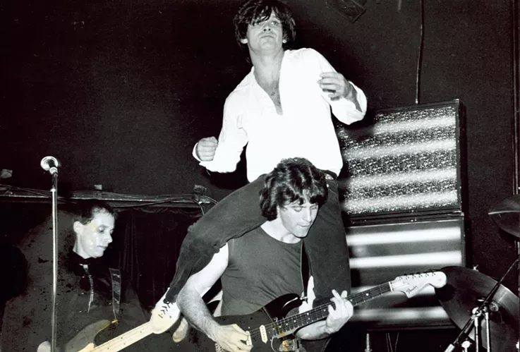At The Bottom Line, New York City 1980: Robert "Ferd" Frank, John Mellencamp, and Mike Wanchic. - PHOTO BY C. PULIN/COURTESY OF ATRIA BOOKS