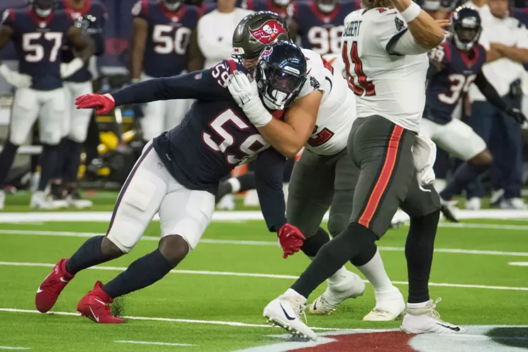 Whitney Mercilus doesn't look any different than he did in 2020, not a good thing. - PHOTO BY JACK GORMAN