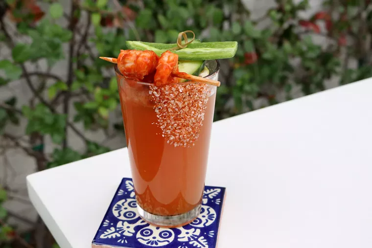 Adobo Shrimp can be added to the Spicy Sangrita for an additional charge. - PHOTO BY PAULA MURPHY