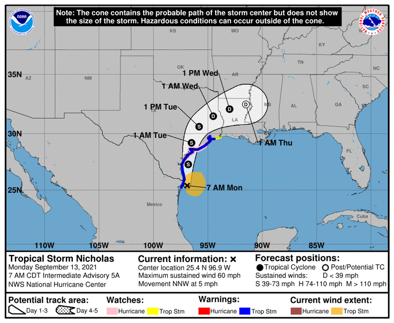 Nicholas expected to make landfall Monday night.