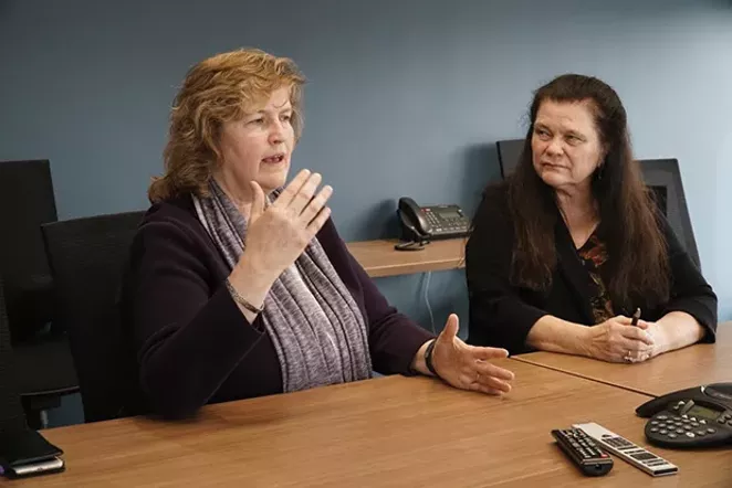 Janet Albers (left) and Iris Wesley (right) from the SIU Center for Family Medicine and SIU School of Medicine. - PHOTO BY LEE MILNER