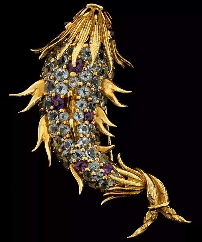 A diamond-encrusted fish brooch seized by federal Marshals from James "Whitey" Bulger - PHOTO BY GASTON & SHEEHAN AUCTIONEERS
