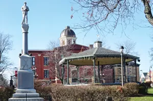 The Band Stand in Woodstock Square features prominently in Groundhog Day and in the Groundhog Days celebrations. - PHOTO BY JOHN CAMPER