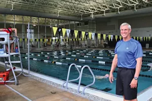 Nick Merrill has been swimming since his sophmore year of high school. Now in his 50s, he’s more committed than ever. - PHOTO BY JENNIFER SNOPKO, SPRINGFIELD, YMCA