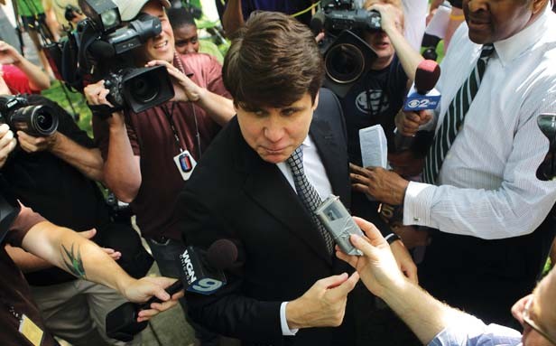 Former Ill. Gov. Rod Blagojevich returns home after being found guilty on 17 of 20 counts in his corruption trial. - PHOTO BY E. JASON WAMBSGANS/MCT