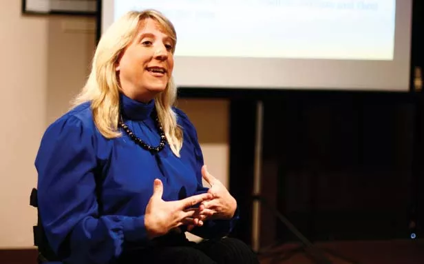 Olympian and world record holder Jean Driscoll visited Springfield last week to raise money for a disabled veterans center planned for the University of Illinois at Urbana-Champaign. - PHOTO BY PATRICK YEAGLE