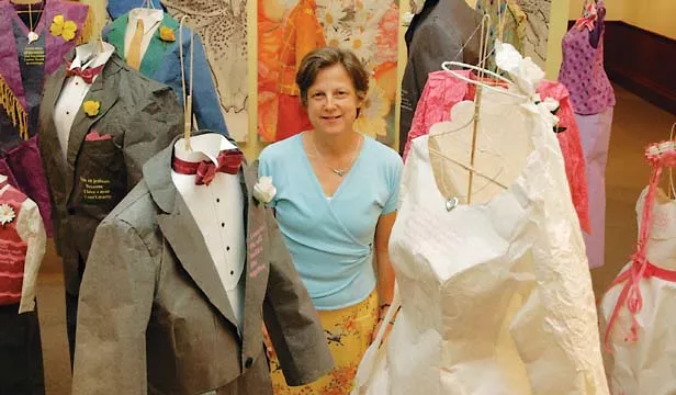 Betsy Dollar, executive director of the Springfield Art Association, is a paper artist who created “The Wedding Party” for the SAA’s current exhibit of paper art, “Pulp: Fact, Fiction - PHOTO BY GINNY LEE