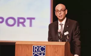 Juan Luciano, CEO and president of ADM, said at the Sept. 25 “market launch” of the Midwest Inland Port that the investment in transportation could be a “game changer” for central Illinois. - PHOTO BY PATRICK YEAGLE