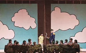 Jojo doesn’t buy General Schmitz’s line that “War is a thing that does every boy good.” - PHOTO BY MARK MANGIARACINA COURTESY SPRINGFIELD MUNI OPERA