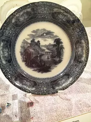 A plate found in an archaeological dig at New Philadelphia currently on display in the Bicentennial exhibit at the Illinois State Museum.
