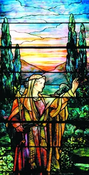 Right: See this gorgeous example of Louis Comfort Tiffany’s use of color, imagery, and fabrication techniques in the First Presbyterian Church sanctuary. - PHOTO PROVIDED BY FIRST PRESBYTERIAN CHURCH
