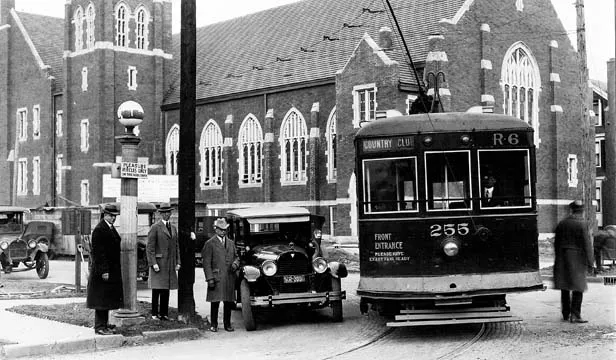 A car and street at the intersection of Walnut and South Grand in the mid-1920s. - PHOTO COURTESY OF THE SANAGAMON VALLEY COLLECTION