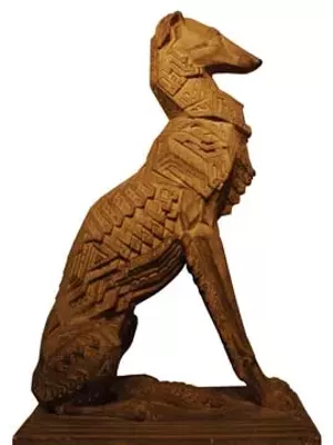 The Richard W. Bock Sculpture Museum and Almira College House featue many sculptures, including “Geometric Dogâ€Â.