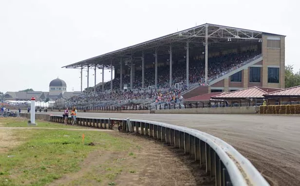 Thanks to a smooth surface and expansive turns, the track at the fairgrounds in Springfield is the fastest on the planet. - PHOTO BY TREVOR MILLER