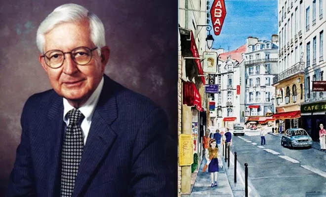 Dr. David Sumner of Springfield was a renowned surgeon, academic and artist. One of his paintings, at right, depicts the Rue Dauphine, a well-known street in Paris, France.