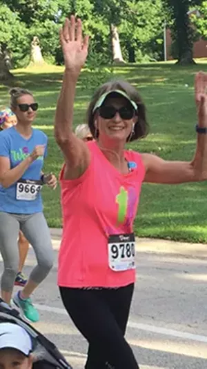 Marilyn Kushak enjoying running in the 2016 Women’s Distance Festival in Washington Park - PHOTO COURTESY OF MARILYN KUSHAK