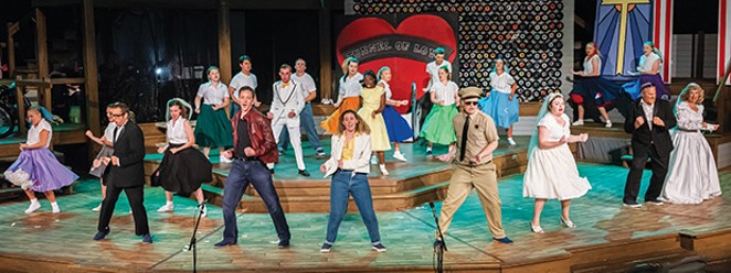 The cast of All Shook Up performs &ldquo;Burnin&rsquo; Love.&rdquo; - PHOTO BY MIKE SULLIVAN