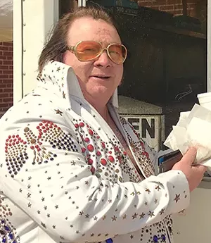 Rick Dunham as Elvis Himselvis performs at 5 p.m. at the Meraki Healing Arts Festival on Saturday at the Rock ‘n’ Roll Hardees on Stevenson Drive.