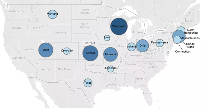 Special Education Private Facility Placements (2017-18) This map shows where Illinois school - districts send students with special needs. - MAP BY DYLAN TIGER, WWW.CU-CITIZENACCESS.ORG