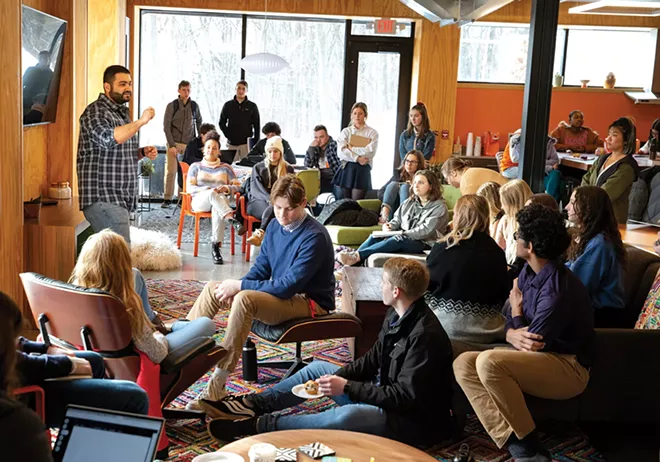 Nabih Elhajj’s Sangamon CEO class meets weekdays at 7:30 a.m., attracting motivated early risers. “We want the students to reach for something they see as great.” - PHOTO BY RICH SAAL
