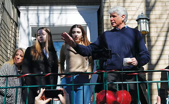 Former Illinois Gov. Rod Blagojevich speaks to the media outside his home in Chicago. - PHOTO BY JOSE OSORIO/CHICAGO TRIBUNE/TNS