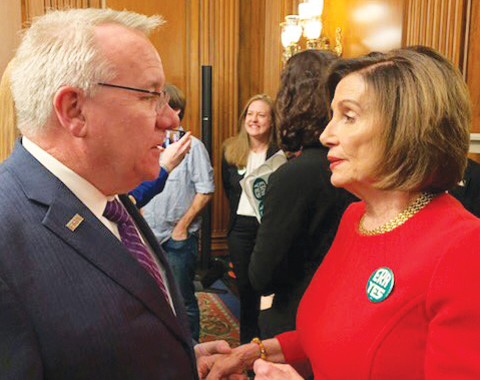 Earlier this year Steve Andersson met to discuss ERA with members of Congress, including Speaker of the House Nancy Pelosi. - PHOTO COURTESY STEVE ANDERSSON