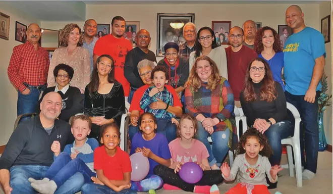 Thanksgiving 2018 with 23 members of the extended Clay family at Nell’s home in Springfield. - PHOTO COURTESY NELL CLAY