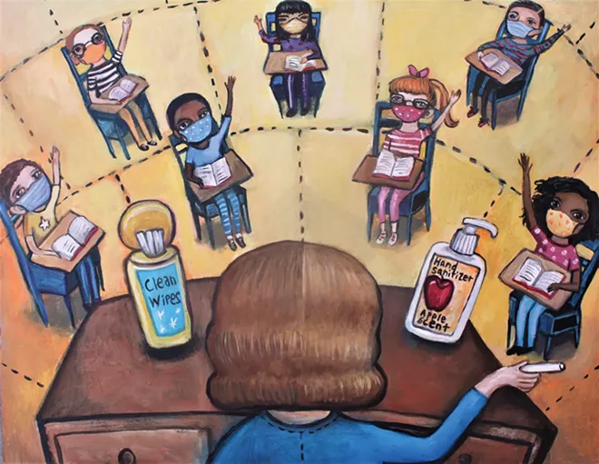 Some schools in Illinois, including those in Chatham, plan to have students return to the classroom this fall. - PAINTING BY FELICIA OLIN