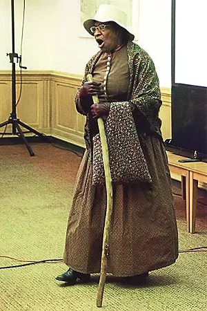 For the past 20 years, Harris has portrayed former slave and abolitionist Harriet Tubman, as well other historical characters, before school groups and at community events. She is scheduled for two upcoming presentations on Harriet Tubman, Oct. 21 and Nov. 4. See calendar listings on pages 26 and 27. - PHOTO COURTESY KATHRYN HARRIS