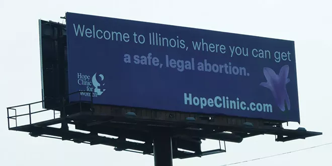 Hope Clinic for Women sponsored this billboard on I-55/64, viewable by drivers to Illinois from Missouri. - PHOTO COURTESY HOPE CLINIC FOR WOMEN