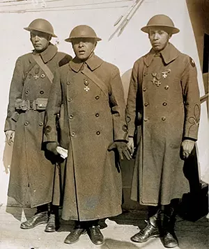 Springfield native Otis B. Duncan, center, was the highest-ranking African-American officer to serve in the American Expeditionary Forces in World War I. - PHOTO COURTESY OF THE NATIONAL ARCHIVES AND RECORDS ADMINISTRATION.