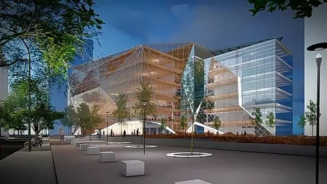 This is a conceptual rendering of the future Discovery Partners Institute site. Current plans are for the facility to be built in downtown Chicago on land donated by Chicago developer Related Midwest. - DPI.UILLINOIS.EDU