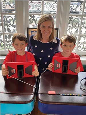 Sara Wojcicki Jimenez has started her own consulting business, in addition to overseeing remote learning for 8-year-old sons Augie and Charlie Jimenez, students at Butler Elementary School. - PHOTO COURTESY SARA WOJCICKI JIMENEZ