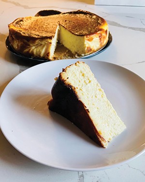 Burnt Basque cheesecake has a creamy interior and a caramelized deep brown top. - PHOTO BY ANN SHAFFER GLATZ
