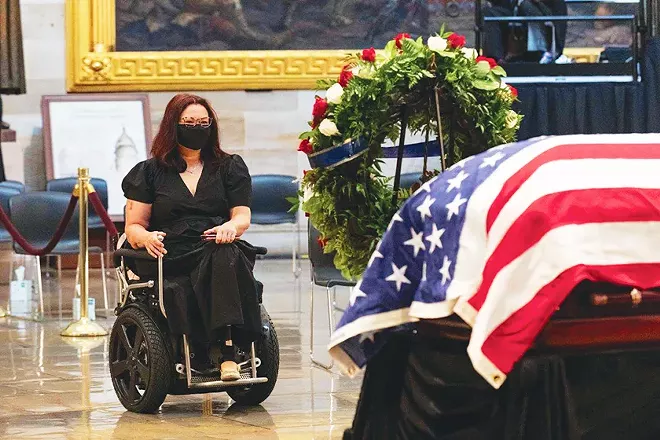 Duckworth honors the late Congressman John Lewis as he lies in state at the U.S. Capitol.