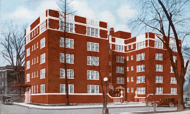 The Hickox Apartments, built by developer Harris Hickox in the 1920s, are now listed on the National Register of Historic Places. - CREDIT: SANGAMON VALLEY COLLECTION