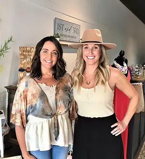 Sisters Elizabeth Carter (left) and Maggie Adkins are former teachers who opened 1st and 3rd Boutique and Wine Bar last year. - PHOTO COURTESY OF THE PETERSBURG OBSERVER
