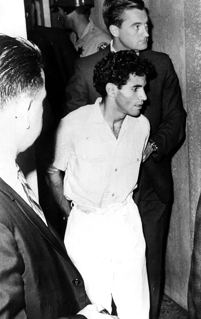 Sirhan Sirhan in custody in 1968 after the assassination of Sen. Robert Kennedy during a campaign stop in Los Angeles. Now 77, he was recommended for parole by the California Parole Board. - PHOTO BY KEYSTONE/GETTY IMAGES/TNS