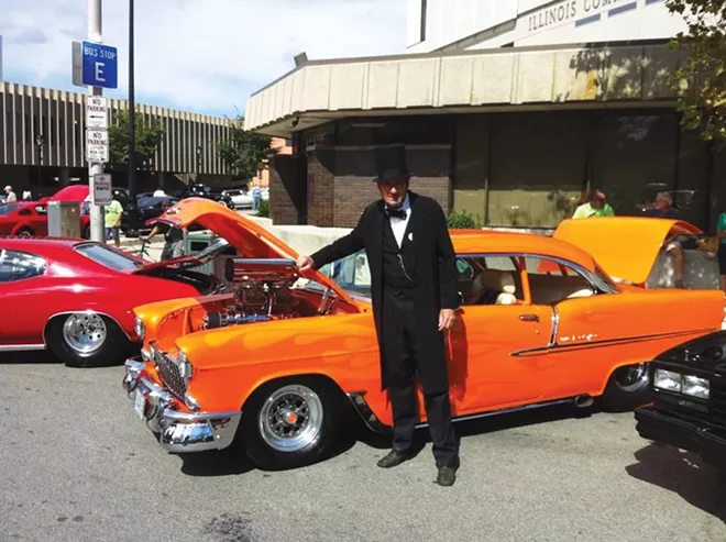 Springfield's most famous citizen appreciates Louis Jackson's award-winning '55 Chevy. - CREDIT: LOUIS JACKSON