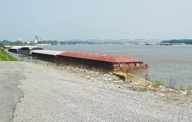 Barges like these on the Ohio River near Cairo could soon become a major source of economic growth for the region, which suffered substantial population loss over the last 10 years. - CREDIT: CAPITOL NEWS ILLINOIS PHOTO BY PETER HANCOCK.
