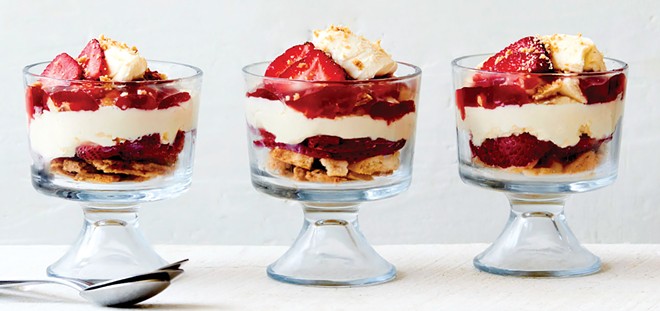 Strawberry-rhubarb trifle for Mother's Day