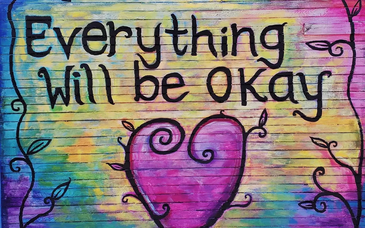 Artist Felicia Olin shared an encouraging message from the back of her shed.