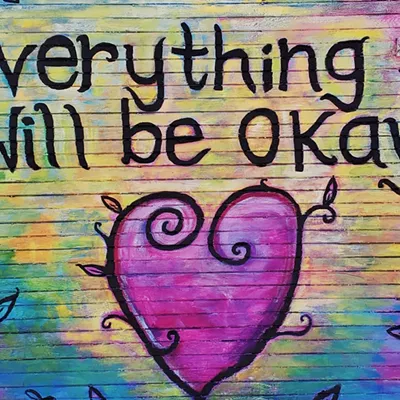 Artist Felicia Olin shared an encouraging message from the back of her shed.