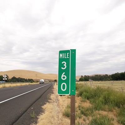 Picture taken August 29, 2019, of the 360 mile post near Dayton and Waitsburg, Washington. Buckskinners were headed to a black powder rendezvous near LaGrande, Oregon, and remembered the 360 contest. Not sure if it's still in effect, I took the picture and submitted it anyway.