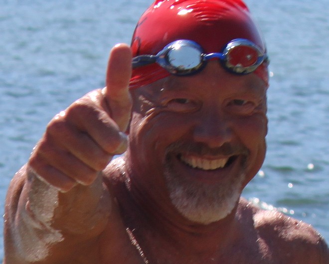 62 year old English Prof, rocks the Long Bridge Swim