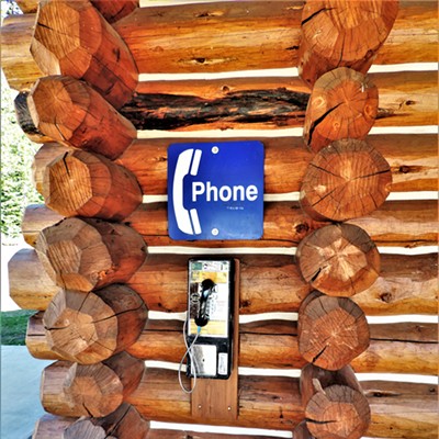 A working pay phone at the Lolo Pass Visitor Center on May 29, 2021.